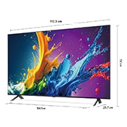 Vista frontal del LG QNED TV, QNED80